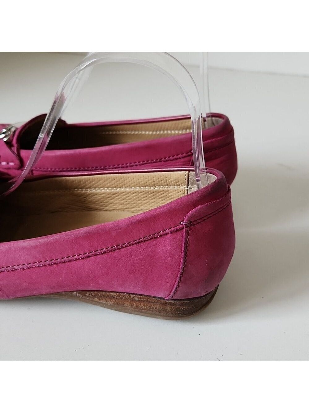 GEOX | Respira Fuchsia Pink Suede Loafers Sz 37 - Picture 5 of 7